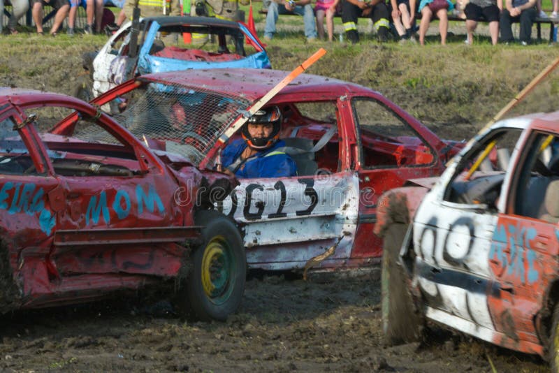 Kierowca demolition Derby obrazy royalty free