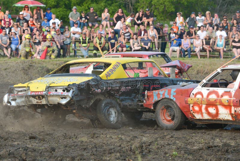 Kierowca demolition Derby obrazy stock