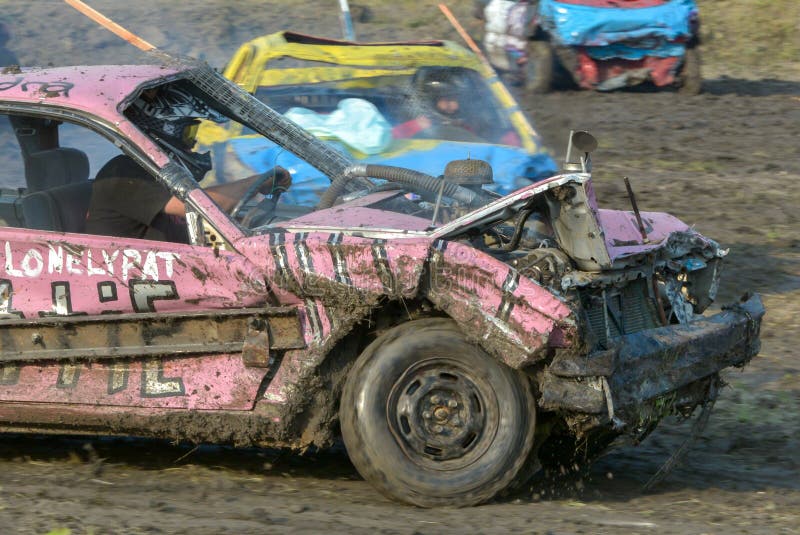 Kierowca demolition Derby obrazy royalty free
