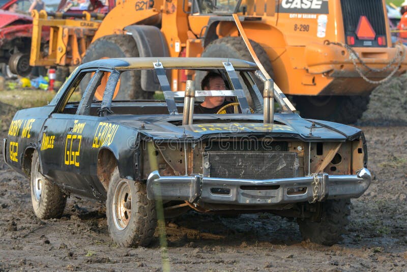 Kierowca demolition Derby obraz stock