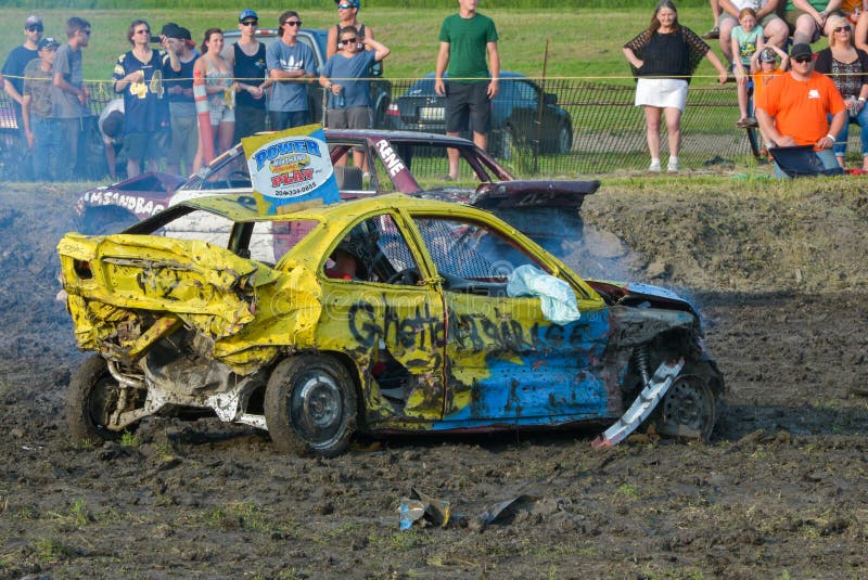 Kierowca demolition Derby obrazy stock