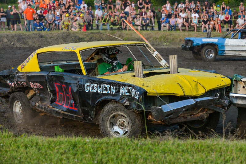 Kierowca demolition Derby fotografia royalty free