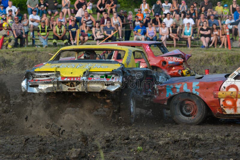 Kierowca demolition Derby fotografia royalty free