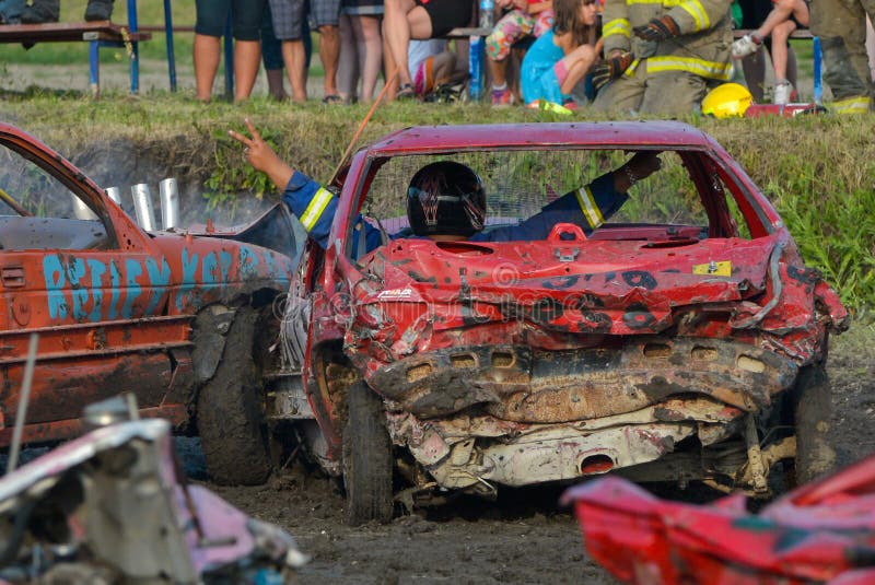 Kierowca demolition Derby fotografia stock