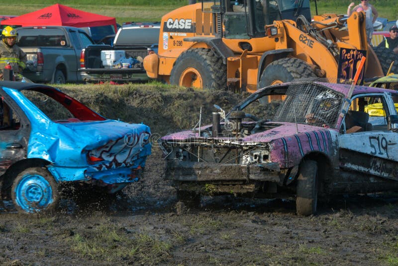 Kierowca demolition Derby zdjęcie stock