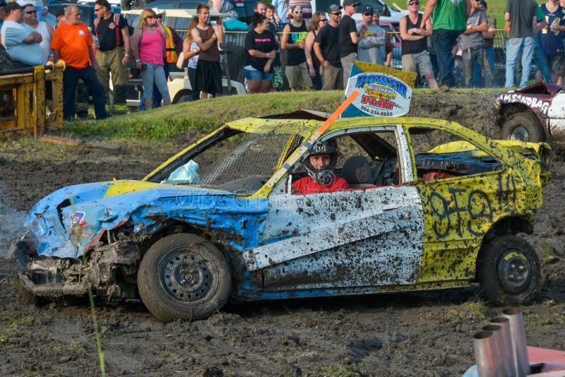 Kierowca demolition Derby zdjęcie stock