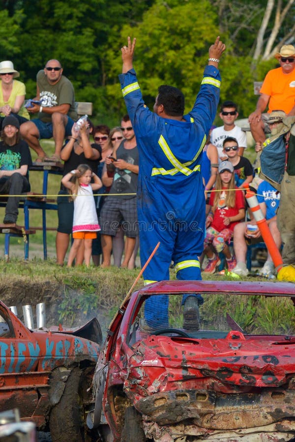 Kierowca demolition Derby obraz royalty free