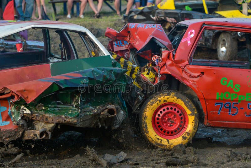 Kierowca demolition Derby zdjęcia stock