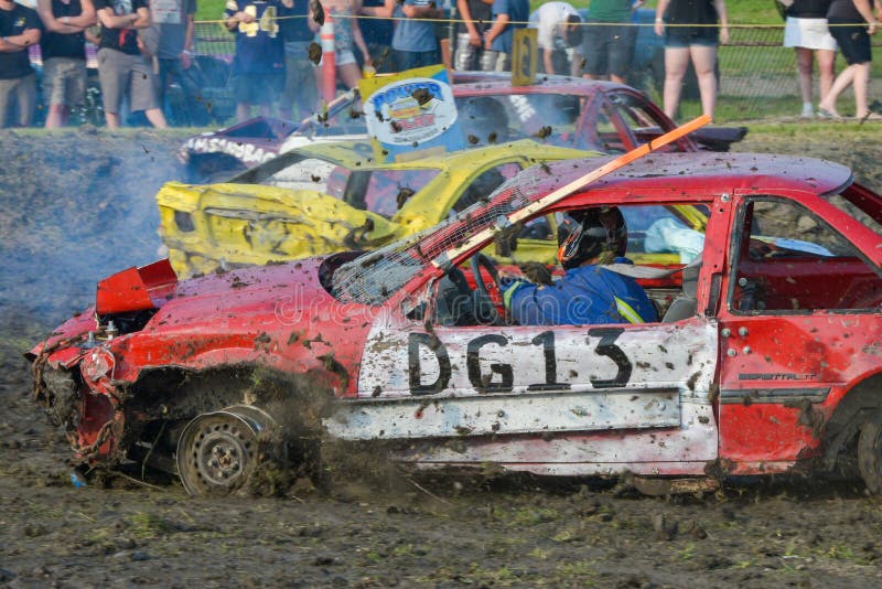 Kierowca demolition Derby zdjęcie stock
