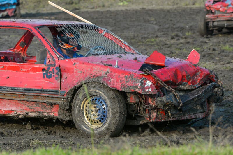 Kierowca demolition Derby zdjęcie royalty free