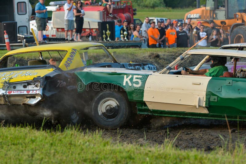 Kierowca demolition Derby zdjęcie stock