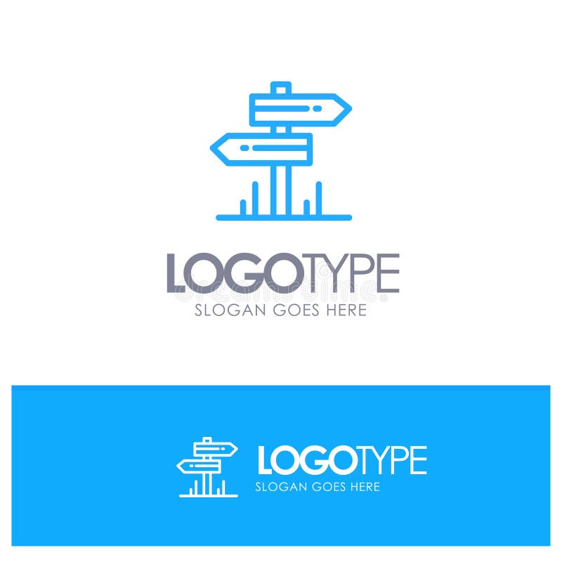 Kierunek, hotel, motel, styl linii z niebieskim logo pokoi ilustracja wektor Kierunek, hotel, motel, styl linii z niebieskim logo pokoi ilustracja wektor