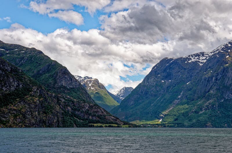 Beautiful norwegian landscape in the summer day - Geiranger - Norway. Travel destination Norway. 02.07.2012. Beautiful norwegian landscape in the summer day - Geiranger - Norway. Travel destination Norway. 02.07.2012