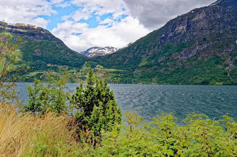 Beautiful norwegian landscape in the summer day - Geiranger - Norway. Travel destination Norway. 02.07.2012. Beautiful norwegian landscape in the summer day - Geiranger - Norway. Travel destination Norway. 02.07.2012