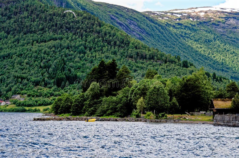 Beautiful norwegian landscape in the summer day - Geiranger - Norway. Travel destination Norway. 02.07.2012. Beautiful norwegian landscape in the summer day - Geiranger - Norway. Travel destination Norway. 02.07.2012