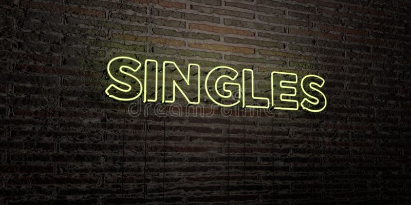 SINGLES -Realistic Neon Sign on Brick Wall background - 3D rendered royalty free stock image. Can be used for online banner ads and direct mailers. SINGLES -Realistic Neon Sign on Brick Wall background - 3D rendered royalty free stock image. Can be used for online banner ads and direct mailers.
