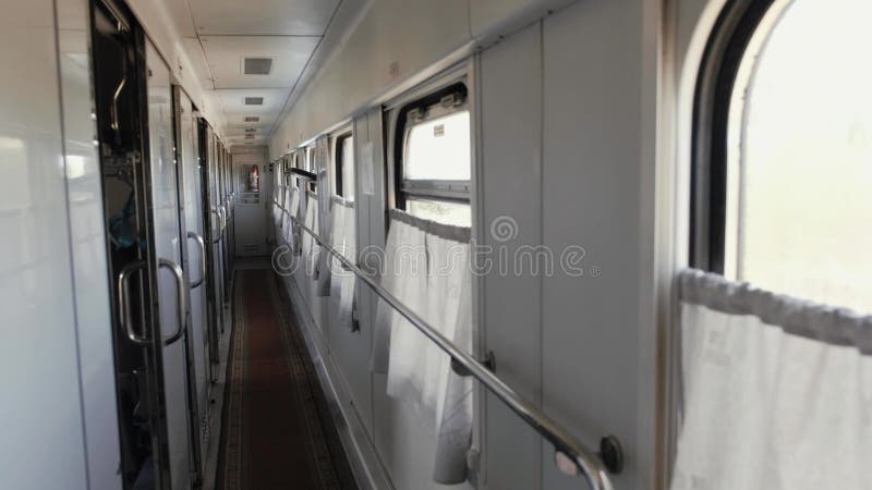 Ukrainian Intercity Train. Coupe Train Car. Stock Video - Video of
