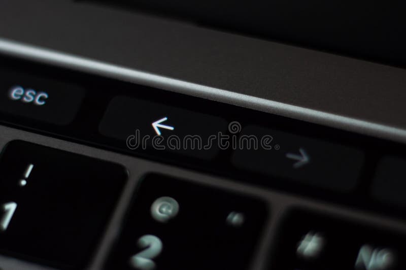 Kiev, Ukraine - January 24, 2020: button to return to the previous page in the Internet browser on the touch bar MacBook Pro 2019. Kiev, Ukraine - January 24 royalty free stock photos Kiev, Ukraine - January 24, 2020: button to return to the previous page in the Internet browser on the touch bar MacBook Pro 2019. Kiev, Ukraine - January 24 royalty free stock photos