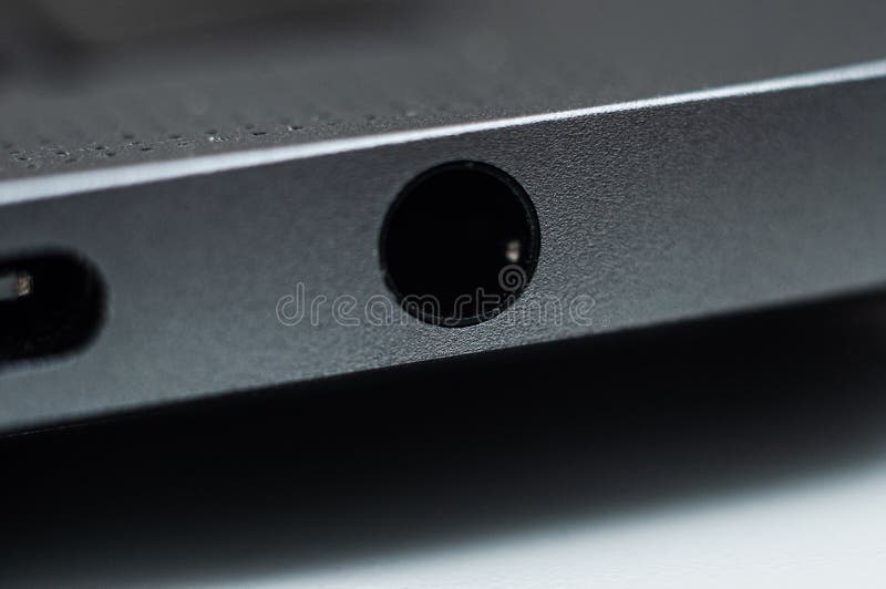 Kiev, Ukraine January 24, 2020 Headphone Jack on Macbook Pro 2019 Editorial Photography