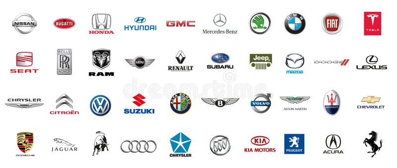 Logos Collection of Different Brands of Cars Editorial Photography ...