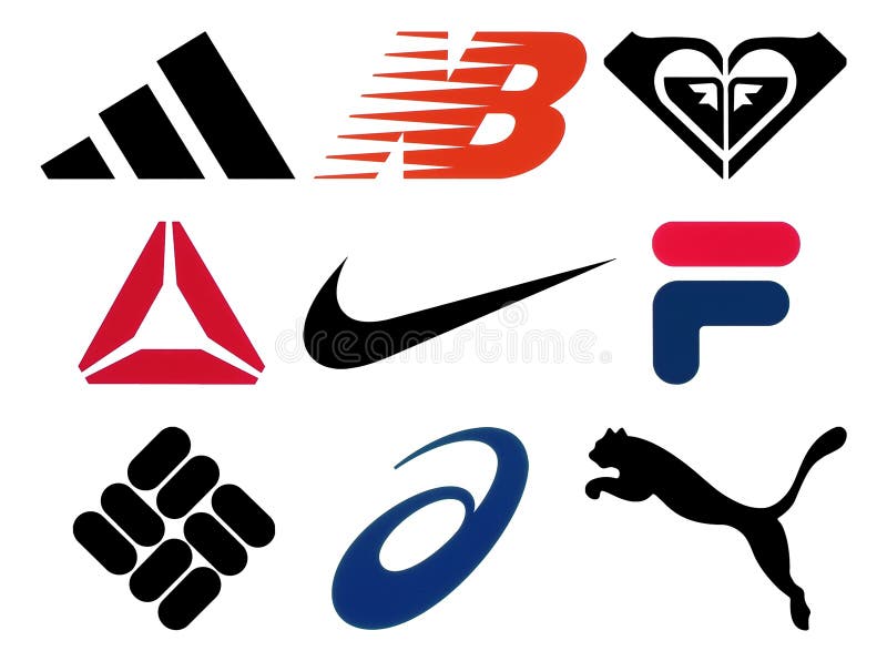 Forstærker foragte Udvidelse Set of Popular Sportswear Manufactures Logos Editorial Stock Image -  Illustration of collage, illustrative: 103532469