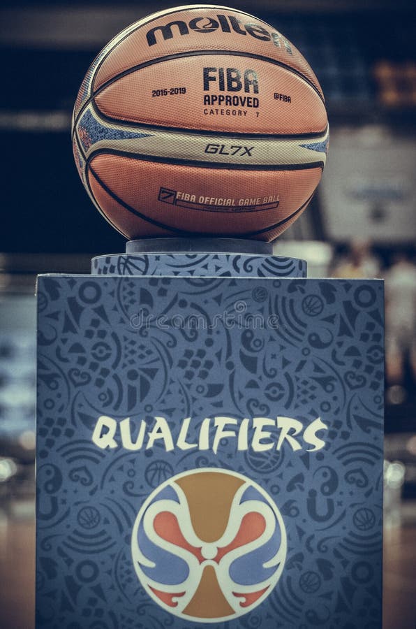 KIEV, UKRAINE - September 14, 2018: Official FIBA Special Edition Basketball Molten USA GL7X close up during the FIBA Basketball stock photo KIEV, UKRAINE - September 14, 2018: Official FIBA Special Edition Basketball Molten USA GL7X close up during the FIBA Basketball stock photo