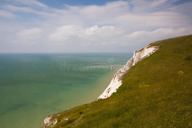 Kiezelachtige Hoofdvuurtoren, Eastbourne, Oost-Sussex, Engeland stock foto's Kiezelachtige Hoofdvuurtoren, Eastbourne, Oost-Sussex, Engeland stock foto's