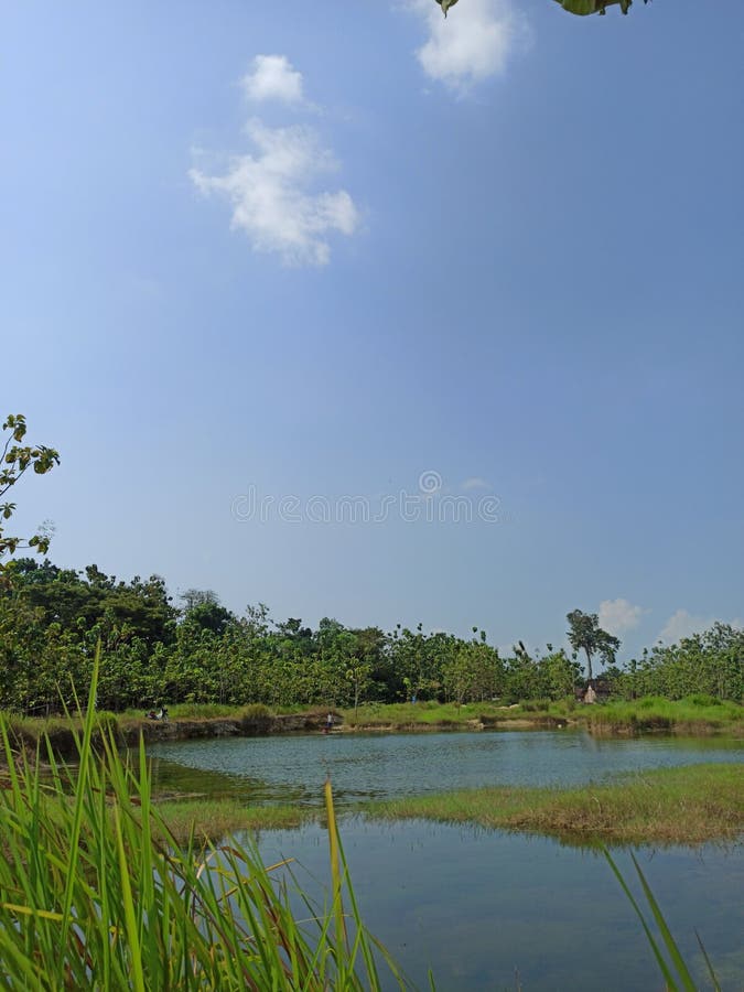 Kijk op het platteland mooie hemelse dag stock foto's