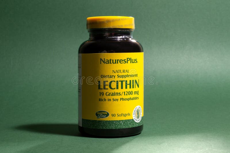 KIEV, UKRAINE - Jul 02, 2021: Nature`s Plus, Egg Yolk Lecithin, 600 mg, 90 Vegetarian Capsules. KIEV, UKRAINE - Jul 02, 2021: Nature`s Plus, Egg Yolk Lecithin, 600 mg, 90 Vegetarian Capsules