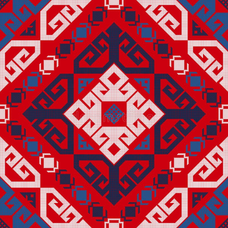 Kilim pattern 7 stock vector. Illustration of colorful 264207341