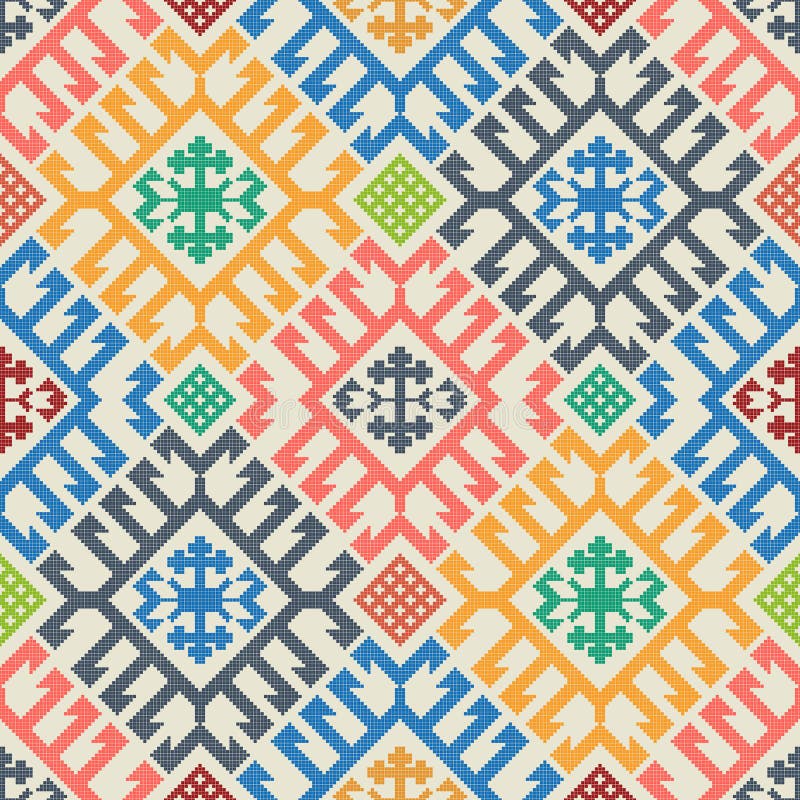 Kilim pattern 18 stock vector. Illustration of fabric 264379718