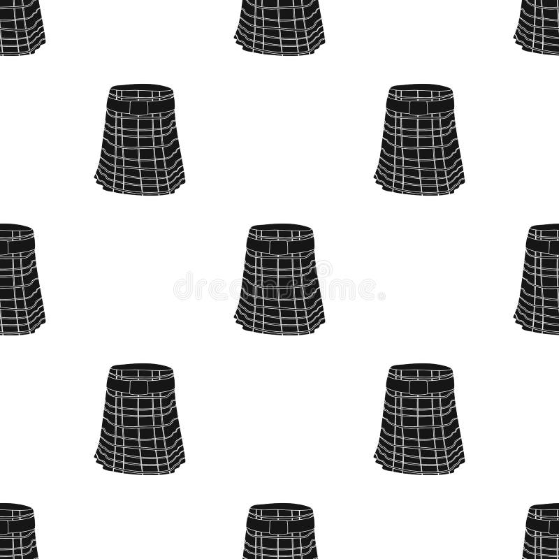 Kilt Icon in Black Style Isolated on White Background. Scotland Country ...