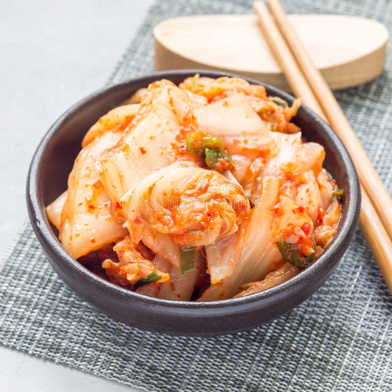 Kimchi Cabbage. Korean Appetizer in a Ceramic Bowl, Square Stock Photo Image of appetizer