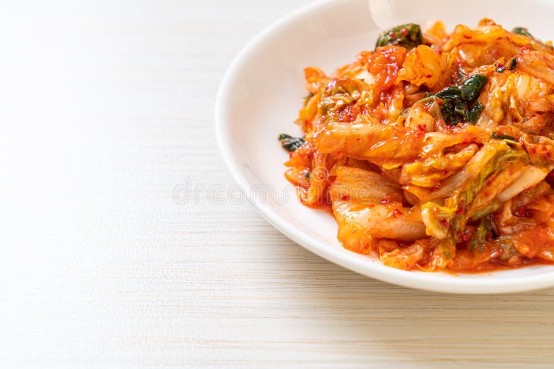 Kimchi cabbage on plate stock image. Image of diet, chopsticks 187063913