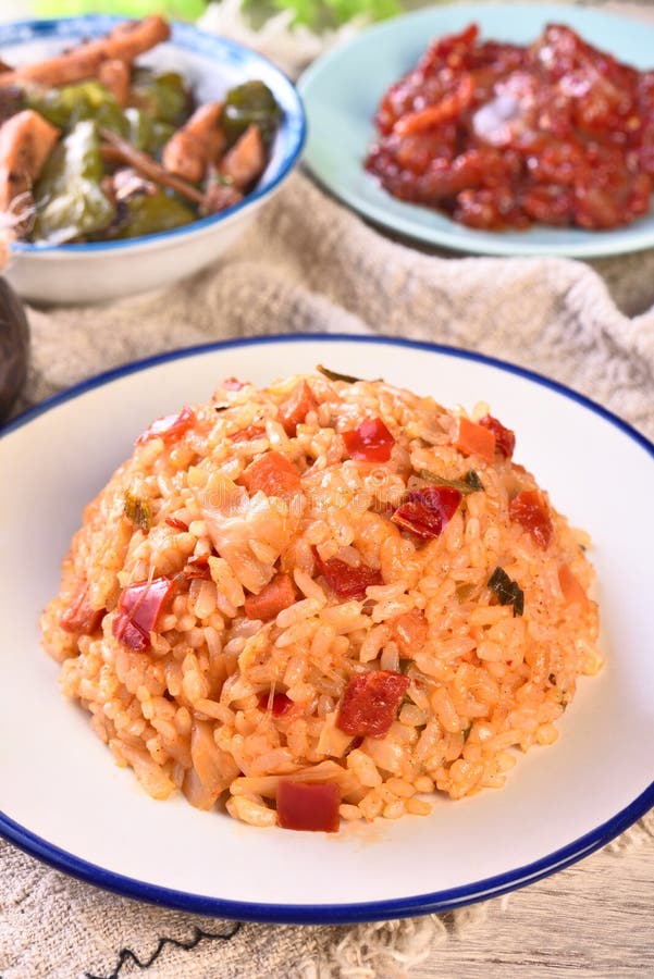 Kimchi Fried Rice with Cheese Stock Image - Image of pepper, meal