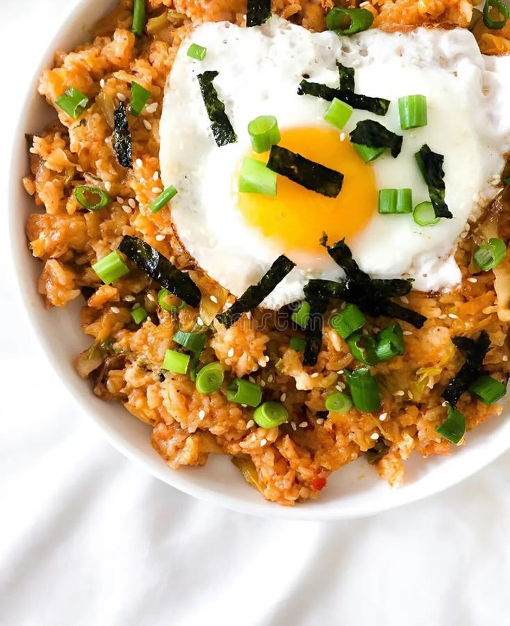 Kimchi Fried Rice with Egg Korean Classic Stock Photo - Image of korean