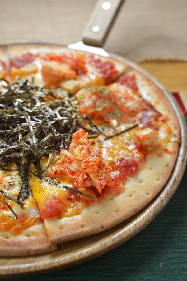 Kimchi Korean Pizza stock image. Image of macro, meat 177830603