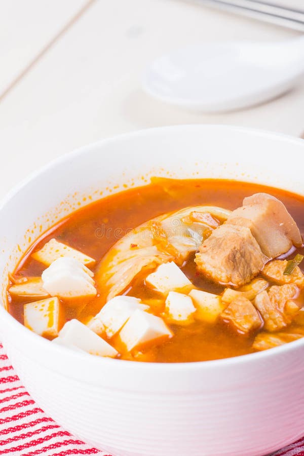 Kimchi soup stock photo. Image of cuisine, cooking, jjigae 74675802