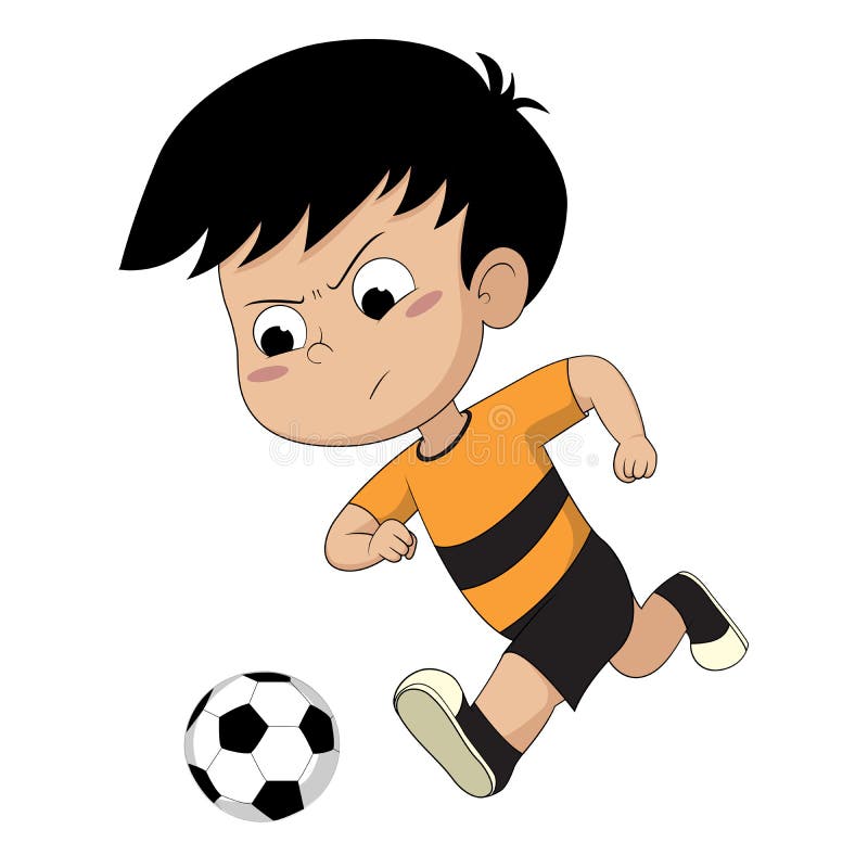 Kind, das Fußball spielt stock abbildung Kind, das Fußball spielt stock abbildung