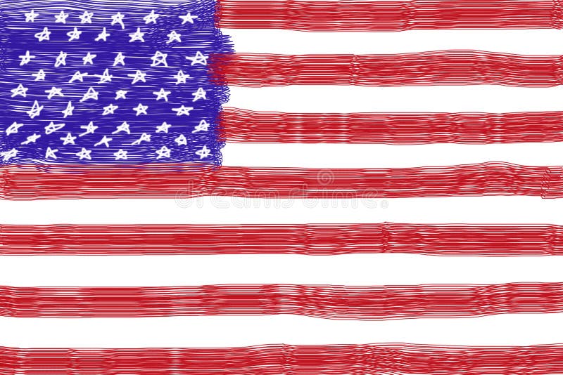 Kind die Amerikaanse vlag trekken vector illustratie Kind die Amerikaanse vlag trekken vector illustratie