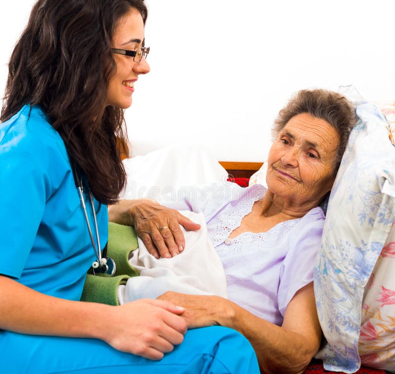 Kind Nurse with Elderly stock photos Kind Nurse with Elderly stock photos