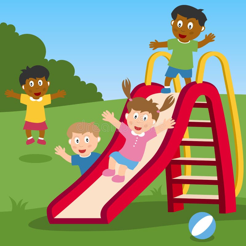 Kinder, die auf dem Plättchen spielen lizenzfreie abbildung Kinder, die auf dem Plättchen spielen lizenzfreie abbildung