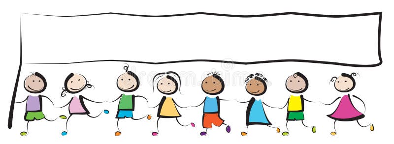 Kinder mit Flagge lizenzfreie abbildung Kinder mit Flagge lizenzfreie abbildung