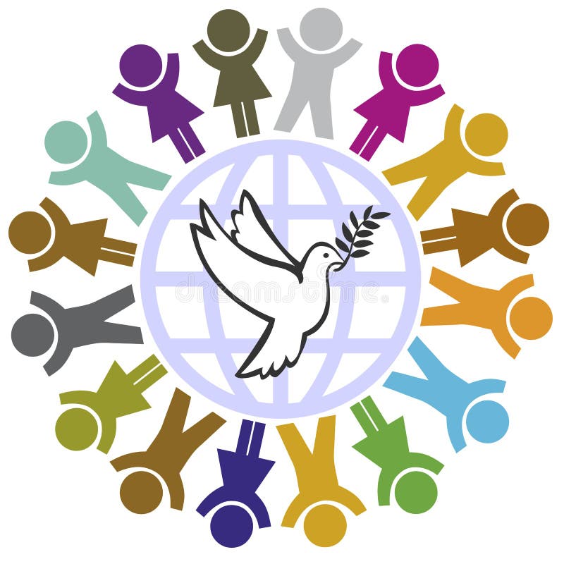 Eine Taube, Kinder Und Die Welt Vektor Abbildung Illustration von