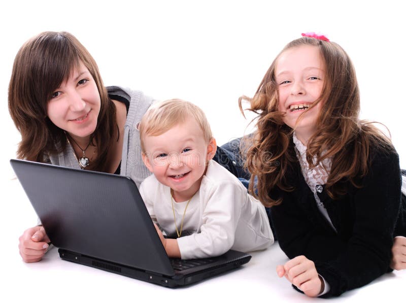 Kinder mit Laptop stockfotos Kinder mit Laptop stockfotos