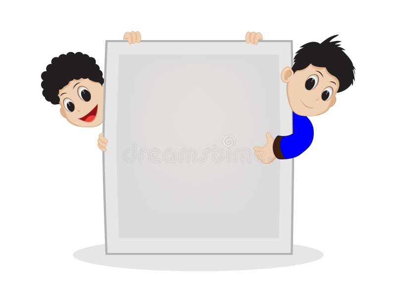Kinder mit unbelegtem Zeichen lizenzfreie abbildung Kinder mit unbelegtem Zeichen lizenzfreie abbildung