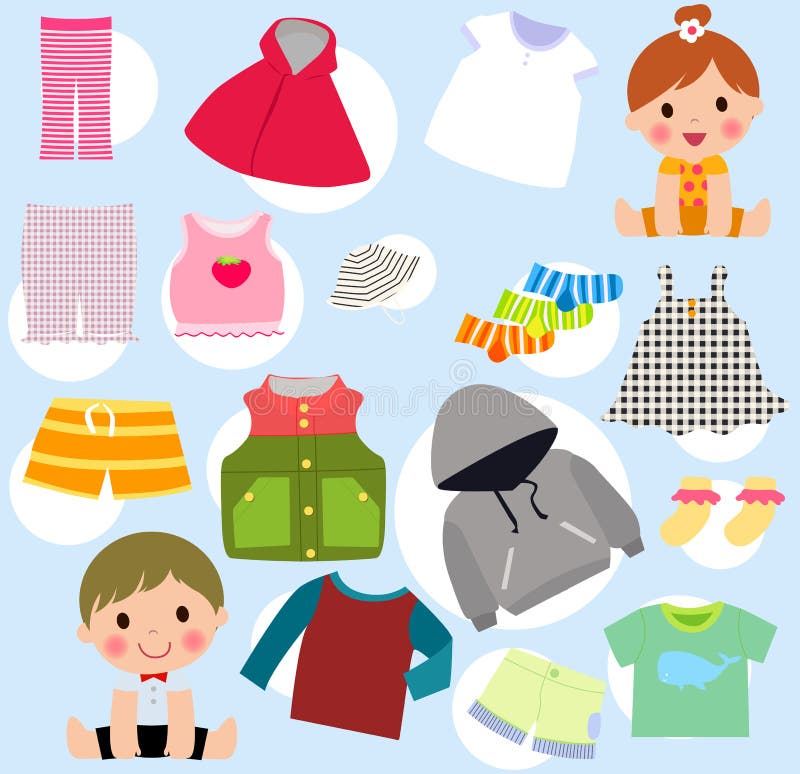 Skizzen-Sommerhintergrund Der Kinderkleidung Hand ...