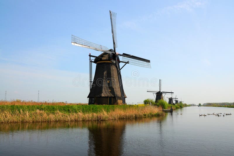 Kinderdijk windmills stock photography Kinderdijk windmills stock photography