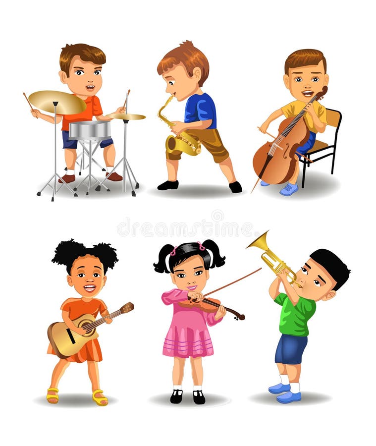 Altijd Andere plaatsen omringen Kinderen Die Instrumenten Spelen Vector Illustratie - Illustration of  meisje, diversiteit: 32487245
