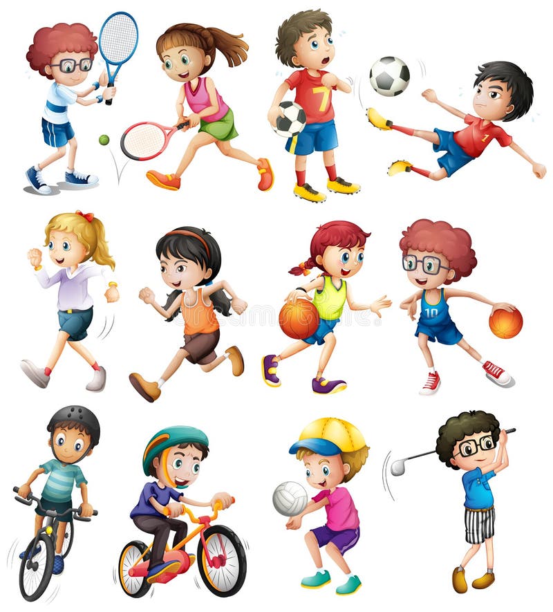 Vakman het is mooi talent Kinderen Die Verschillende Sporten Doen Stock Illustratie - Illustration of  digitaal, pret: 71346702